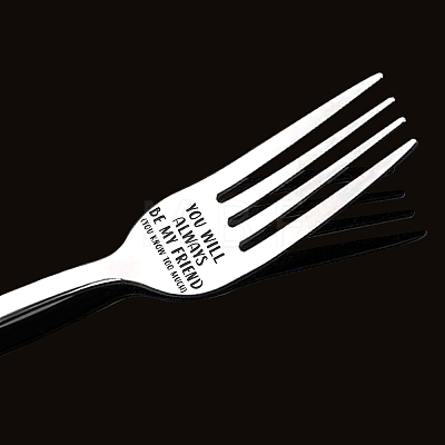 Globleland Word Pattern 304 Stainless Steel Fork AJEW-GL0001-17E-1