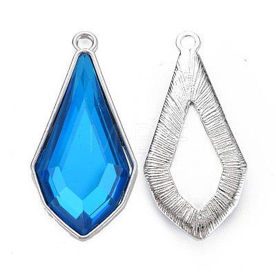 Faceted Glass Pendants PALLOY-N167-10-04-RS-1