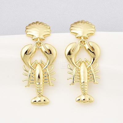 Brass Dangle Earrings EJEW-D352-06G-07-1