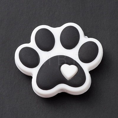 Dog Paw Print Food Grade Eco-Friendly Silicone Beads SIL-K002-01B-1