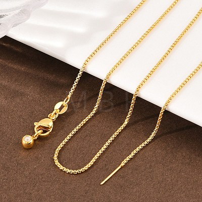 1MM Brass Box Chain Adjustable Slider Necklaces KK-H533-10B-G-1