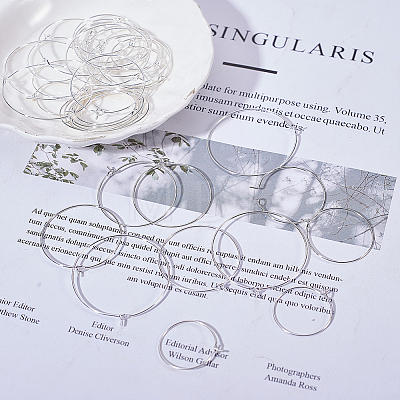 Brass Wine Glass Charm Rings Hoop Earrings MAK-SC0001-01-1