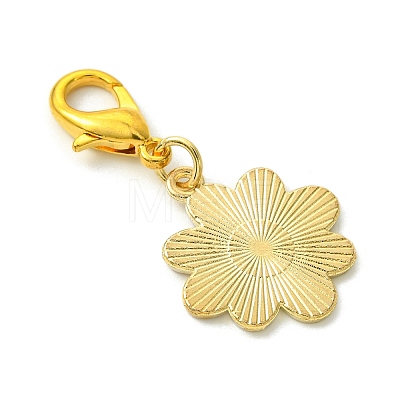 10Pcs 5 Styles Flower Alloy Enamel Pendant Decorations HJEW-JM02749-1