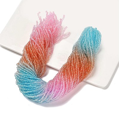 Transparent Painted Glass Beads Strands X1-DGLA-A034-T2mm-A19-1