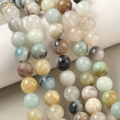 Natural Flower Amazonite Beads Strands G-F415-10mm-1