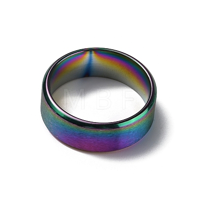 Titanium Steel Wide Band Finger Rings for Women Men RJEW-WH0009-13C-M-1