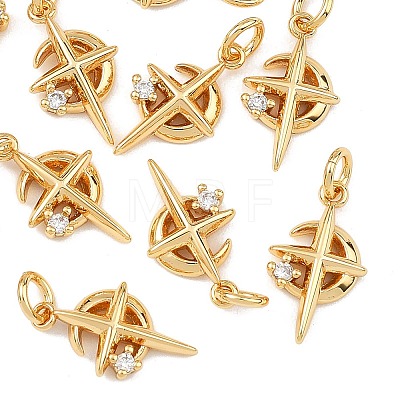 SHEGRACE Brass Clear Cubic Zirconia Charms XGRQ3P854-575G-1