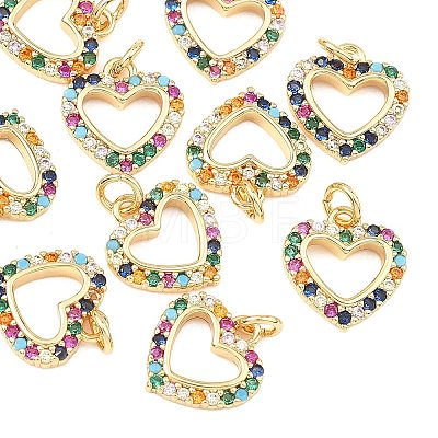 SHEGRACE Valentine's Day Brass Colorful Cubic Zirconia Charms XGRQ3P724-570G-1