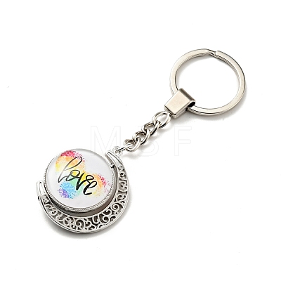 Pride Rainbow Alloy Glass Keychain KEYC-E036-02P-02-1