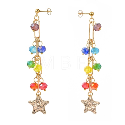 Rainbow Color Star Jewelry Sets SJEW-JS01117-1