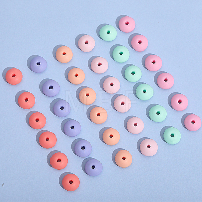 CHGCRAFT 180Pcs 6 Colors Rondelle Food Grade Eco-Friendly Silicone Abacus Beads SIL-CA0003-15-1