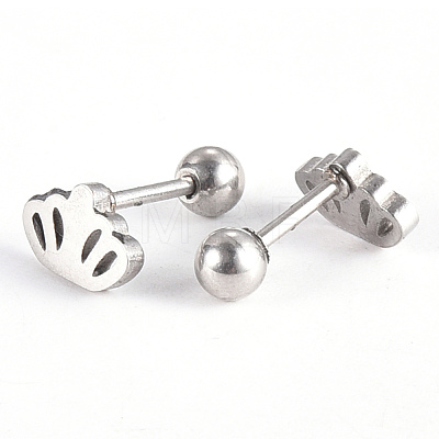 201 Stainless Steel Barbell Cartilage Earrings EJEW-R147-05-1