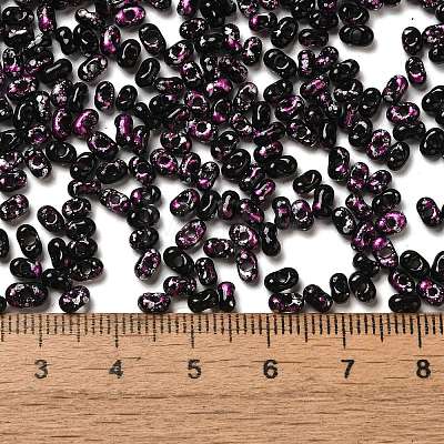 Spray Painted Glass Seed Beads SEED-F005-08A-04-1