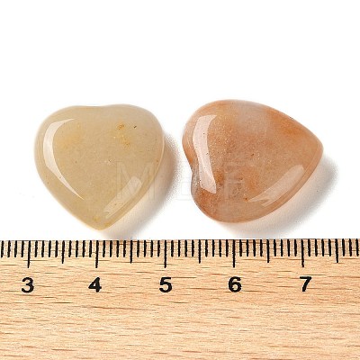 Natural Red Aventurine Heart Palm Stones G-M416-09B-02-1