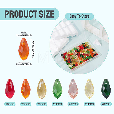 140Pcs 7 Colors Glass Beads GLAA-TA0004-36-1