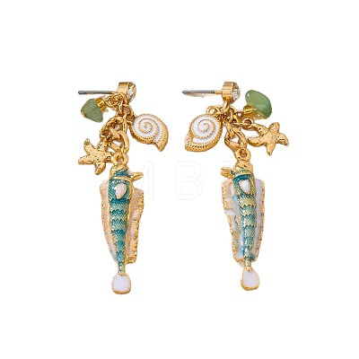 Alloy Enamel Stud Earrings WG049B8-01-1