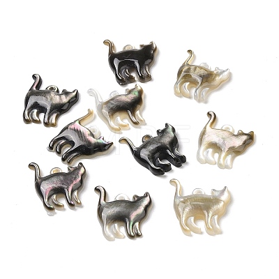 Natural Black Lip Shell Pendants X-SSHEL-H068-05-1