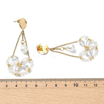 Electroplate Glass Dangle Earrings for Women EJEW-MZ00796-03-1