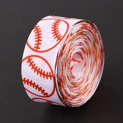 Baseball Pattern Heat Transfer Polyester Ribbons OCOR-WH0066-65D-1