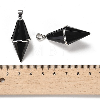 Natural Obsidian Pointed Pendants G-F763-04P-08-1
