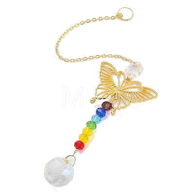 Alloy Hollow Butterfly Hanging Ornaments HJEW-Q012-03B-1