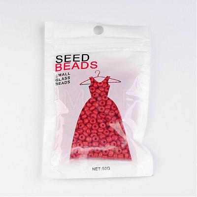 6/0 Opaque Colours Round Glass Seed Beads X-SEED-A010-4mm-45-1