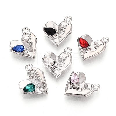 Alloy Rhinestone Pendants FIND-N008-10P-1