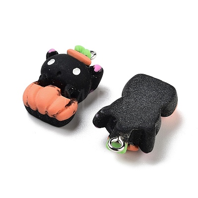 Halloween Theme Opaque Resin Pendants RESI-N039-91-1