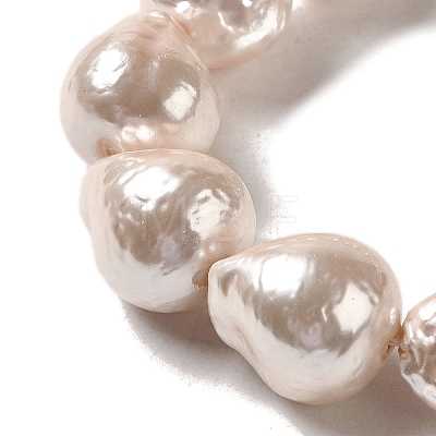 Electroplated Shell Pearl Beads Strands BSHE-G035-01A-07-1