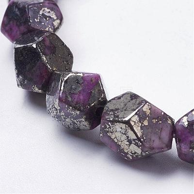 Natural Pyrite Beads Strands G-K181-D01-1