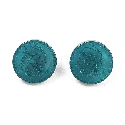 1-Hole Resin Alloy Shank Buttons FIND-B065-03G-06-1