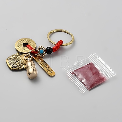 Brass Pendant Keychains HJEW-WH0036-181-1