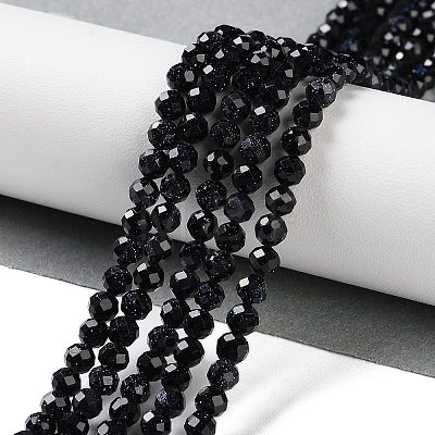 Synthetic Blue Goldstone Beads Strands G-A233-A01-01-1