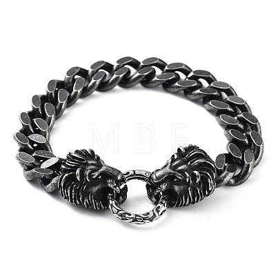304 Stainless Steel Cuban Link Chains Bracelets BJEW-D031-13B-1