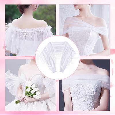 Detachable Polyester Bridal Lace Shawls AJEW-WH0348-22A-1