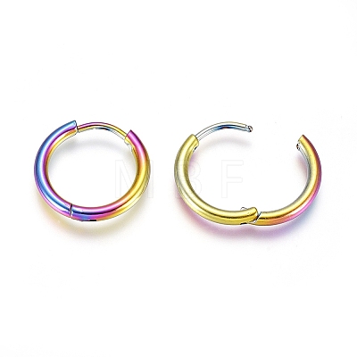 304 Stainless Steel Huggie Hoop Earrings EJEW-G272-02-12mm-M-1