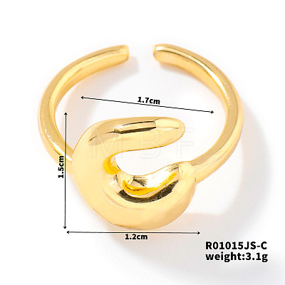 Fashionable Letter Brass Open Cuff for Women UR6840-3-1