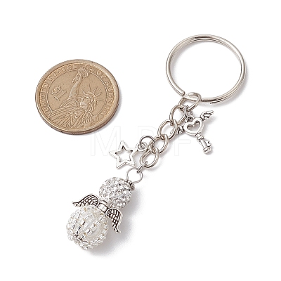 Alloy with Glass Seed Beads Keychain KEYC-MZ00010-01-1