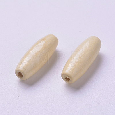 Dyed Natural Long Oval Wood Beads WOOD-Q003-23x8mm-09-LF-1