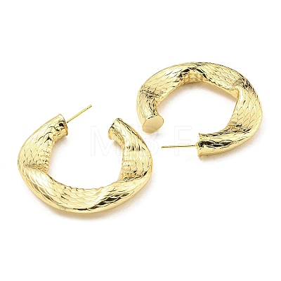 Rack Plating Brass Round Stud Earrings KK-C026-22G-1