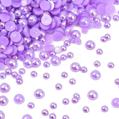 Electroplated Opaque Flat Back Resin Cabochons LS-RESI-XCP0002-45C-1