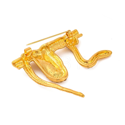 Zinc Alloy Crystal Rhinestone Enamel Brooch JEWB-U010-02G-01-1