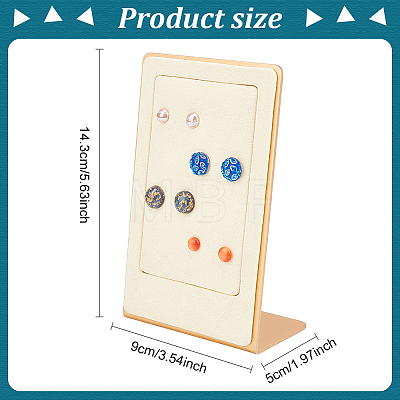Metal Slant Back Earring Display Stands with with Microfiber EDIS-WH0022-24-1