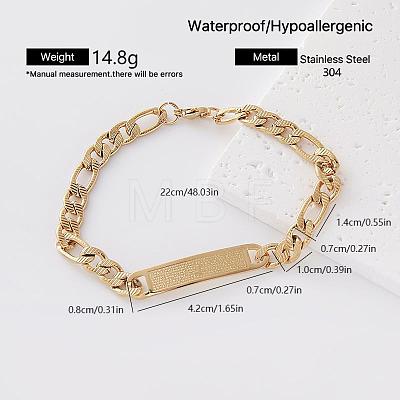 Vintage 304 Stainless Steel Link Bracelets for Women AT2110-2-1