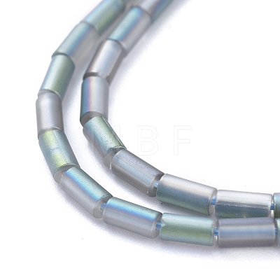 Electroplate Frosted Glass Beads Strands EGLA-K014-BF-FR01-1