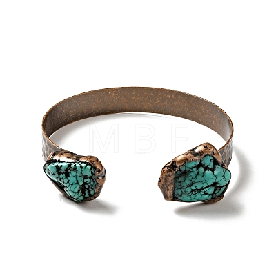 Natural Turquoise Irregular Nugget Open Cuff Bangle G-D468-12R-1