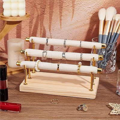 3-Tier Wood Detachable Ring Organizer Holder RDIS-WH0009-009-1