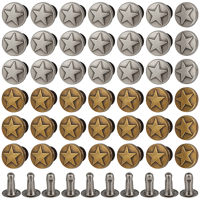12 Bags 2 Colors Zinc Alloy Decorative Rivets FIND-FG0005-52B-1