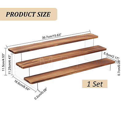 3-Tier Clear Acrylic Minifigures Display Riser ODIS-WH0043-73-1