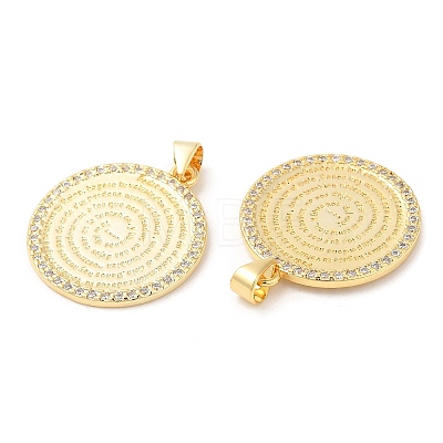 Brass with Cubic Zirconia Pendants X-KK-K332-16A-G-1